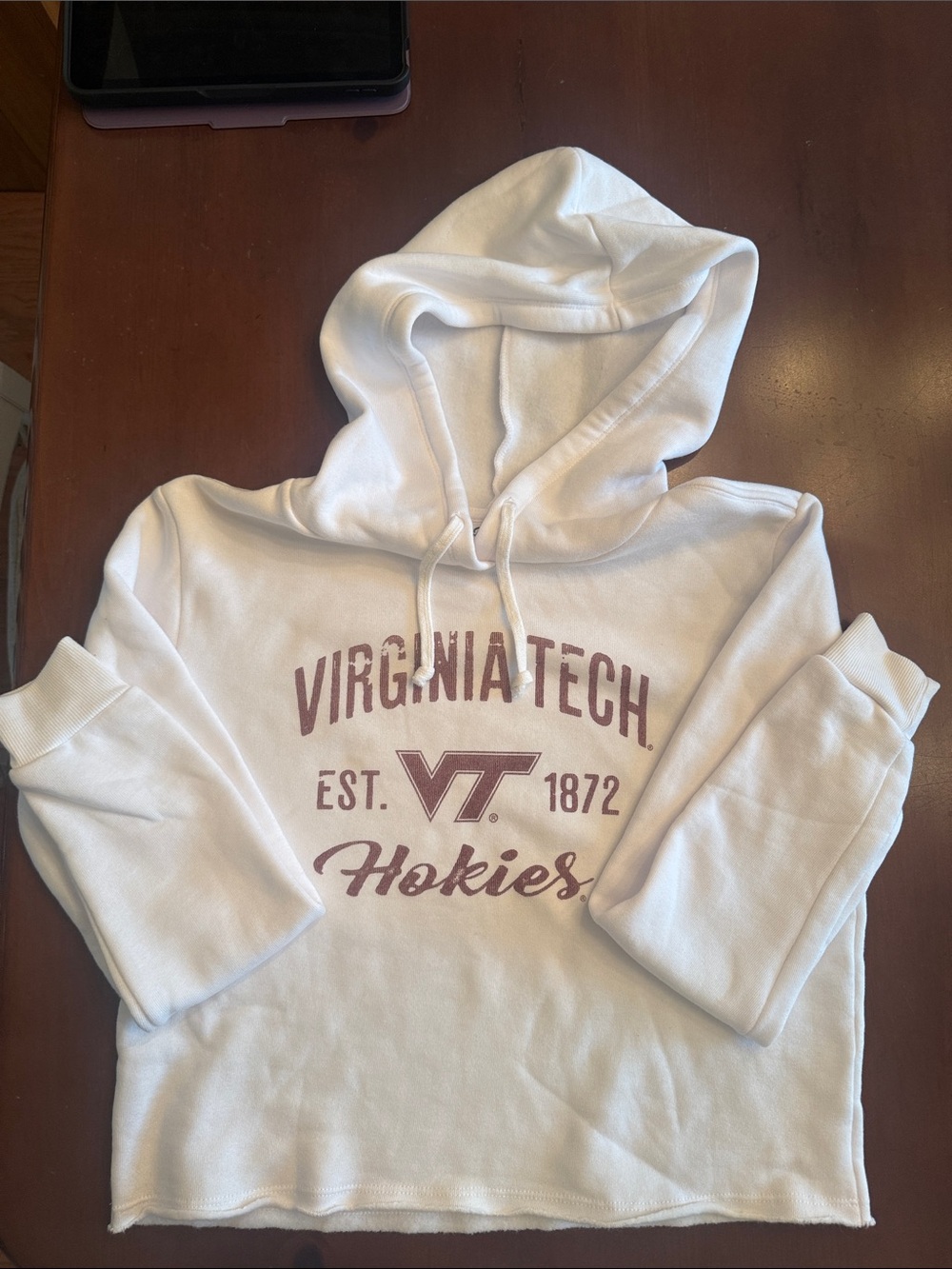Blue 84 White Hoodie with Maroon Virginia Tech Print